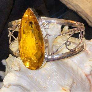 Stunning Honey Citrine handcrafted statement cuff